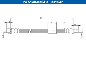 ATE 24.5140-0354.3 ПАТРУБОК ТОРМОЗНОЙ ГИБКИЙ