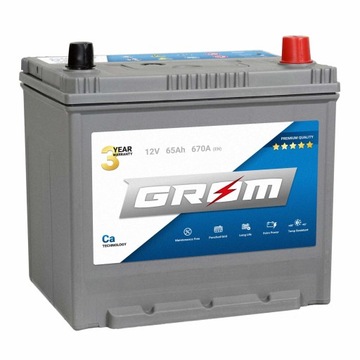 АККУМУЛЯТОР GROM PREMIUM 65AH 670A EN JAPAN ПРАВАЯ PLUS DTR