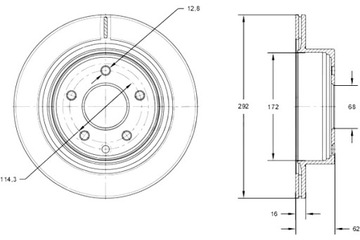 TOMEX BRAKES ДИСКИ ТОРМОЗНЫЕ ТОРМОЗНЫЕ 2 ШТУКИ. NISSAN X-TRAIL 01-07 ЗАД