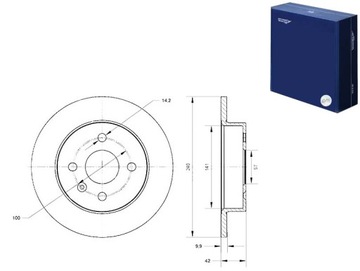 ДИСКИ ТОРМОЗНЫЕ ТОРМОЗНЫЕ 2 ШТУКИ. OPEL ASTRA G 98- ЗАД TOMEX BRAKES