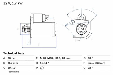 BOSCH СТАРТЕР VOLVO 340-360 440 460 S40 I V40 MITSUBISHI CARISMA