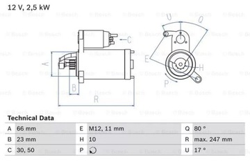 BOSCH СТАРТЕР 0 986 025 160