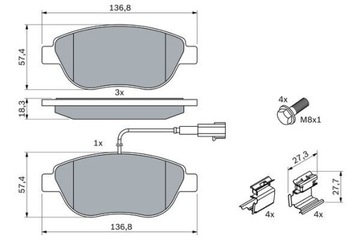 BOSCH 0 986 424 596 КОЛОДКИ ТОРМОЗНЫЕ