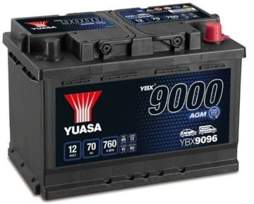 YUASA АККУМУЛЯТОР AGM 12V 70AH 760A START-STOP YBX9096 P+