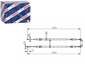 ТРОС ТОРМОЗНОЙ РУЧНОГО СЕРЕДИНА ЗАД L/P 1410MM 1410MM SAAB 9-5