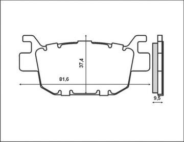 BRENTA КОЛОДКИ ТОРМОЗНЫЕ KH415 HONDA SH, FES, NSS (SKUTERY), ЗАД (FT 3082)