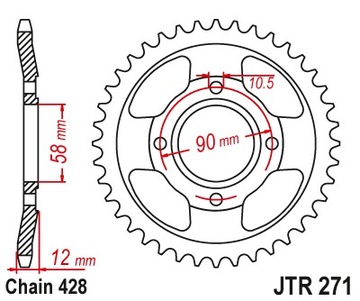 ЗУБЧАТКА ЗАДНЯЯ 50Z JTR271.50 HONDA CLR 125 NX 125