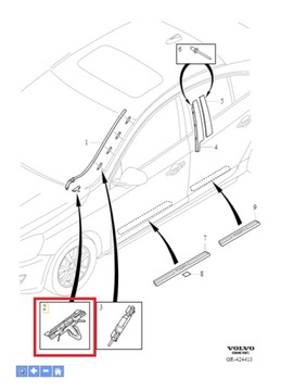 КЛИПСА НАКЛАДКИ СТЕКЛА ЛОБОВОГО VOLVO OE 31304111