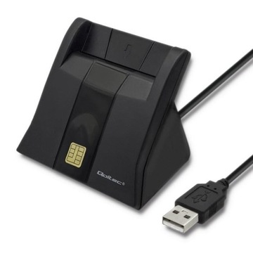 КАРДРИДЕР КАРТ ЧИПОВЫХ ID QOLTEC SCR-0643 | USB 2.0 + АДАПТЕР USB-C