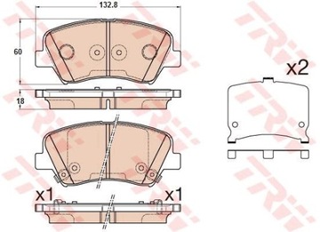 КОЛОДКИ ТОРМОЗНЫЕ ПЕРЕД HYUNDAI ELANTRA/VELOSTER 1,6-1,8 11-