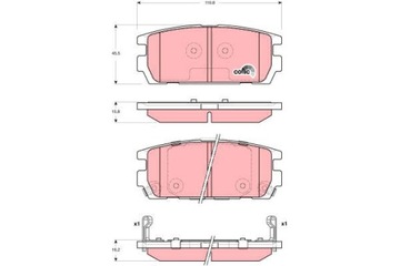 КОЛОДКИ ТОРМОЗНЫЕ - КОМПЛЕКТ COTEC GDB3296