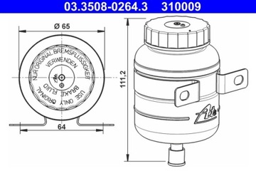 ATE 03.3508-0264.3 БАЧОК РАЗШИРИТЕЛЬНЫЙ, ЖИДКОСТЬ H