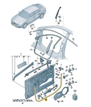 УПЛОТНИТЕЛЬ ДВЕРЬ ВНЕШНЯЯ ЛЕВАЯ AUDI A7 C7 ASO