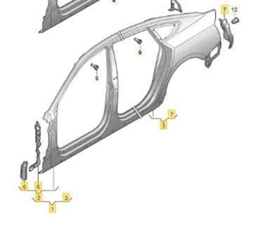 AUDI A5 II F5 8W SPORTBACK 8W8 РАМА БОК КРЫЛО СТОЙКИ ПОРОГ ПРАВАЯ OE
