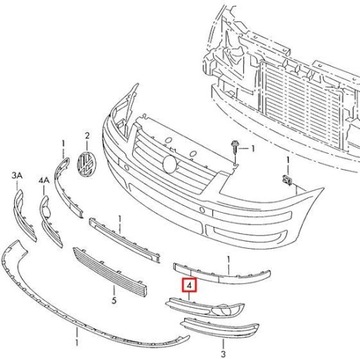 OE VAG РЕШЁТКА РЕШЕТКА БАМПЕРА VW SHARAN I 01-10