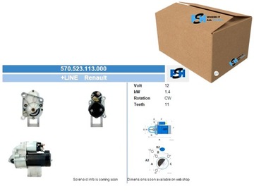 СТАРТЕР RENAULT 1.4 KW СТАРТЕР BV PSH