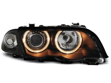 ФОНАРИ ПЕРЕДНЯЯ BMW E46 98-01 S T ANGEL EYES ЧЕРНЫЕ