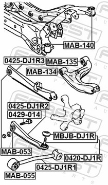 САЙЛЕНТБЛОК РЫЧАГА, ПОДШИПНИК FEBEST MAB-055