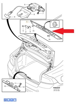 МИКРОСТЫК НАКЛАДКА КРЫШКИ БАГАЖНИКА BAG. VOLVO S80 OE 31276258