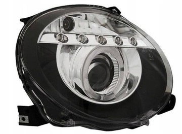 РЕФЛЕКТОРЫ ФОНАРИ ПЕРЕДНЯЯ FIAT 500 07- BLACK LED (СВЕТОДИОД ) R