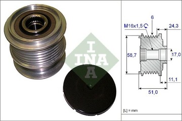 СЦЕПЛЕНИЕ ГЕНЕРАТОРА INA 535 0200 10