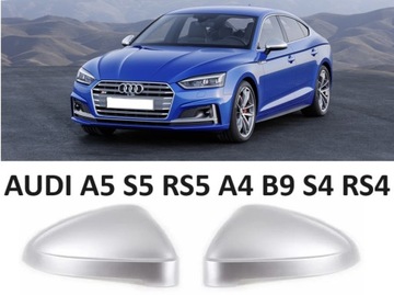 НАКЛАДКИ КОРПУСА ЗЕРКАЛ AUDI A5 F5 S5 RS5 A4 B9 S4 SREBRNE ХРОМ SLINE