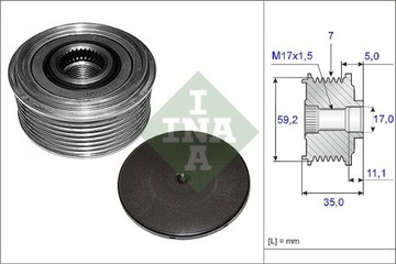 INA 535 0087 10 ГЕНЕРАТОР - СЦЕПЛЕНИЕ ОДНОСТОРОННИЙ