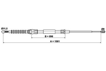 ATE ТРОС ТОРМОЗНОЙ РУЧНОГО ЗАД L/P VW TOURAN 1.2-2.0D 02.03-05.15