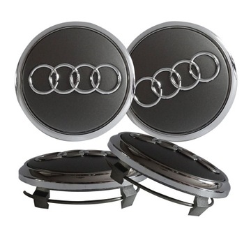 КОЛПАЧКИ ЭМБЛЕМА AUDI 60 MM КОМПЛЕКТ 4 ШТ GRAFIT