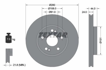 TEXTAR 92113803 ДИСК ТОРМОЗНОЙ