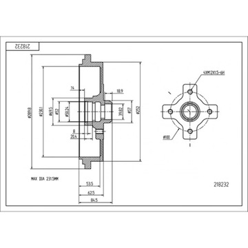 БАРАБАН ТОРМОЗНОЙ HART 218 232