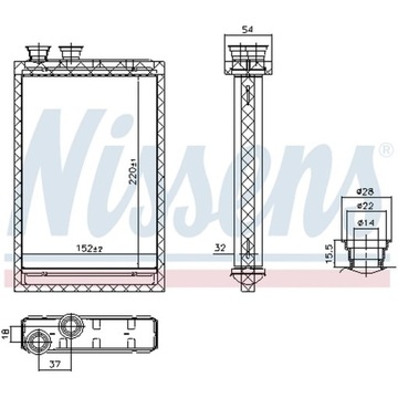 ОБМЕННИК ТЕПЛА, ОБОГРЕВАТЕЛЬ САЛОНА NISSENS 707224