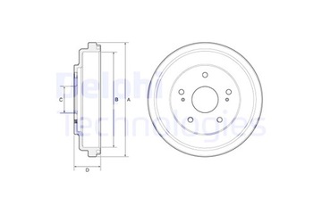 DELPHI БАРАБАНЫ ТОРМОЗНЫЕ 2 ШТУКИ. SX4 SX4 КЛАСИЧЕСКИЙ