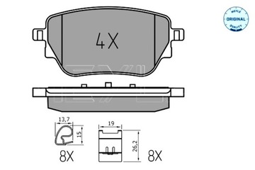 MEYLE КОЛОДКИ ТОРМОЗНЫЕ ЗАД MERCEDES A V177 A W177 B SPORTS TOURER