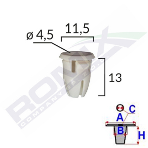 КЛИПСА ВТУЛКА VITO W201 W210 A82019 ROMIX 10SZT