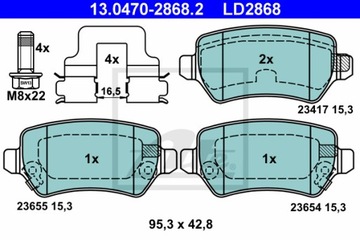 КОЛОДКИ ТОРМОЗНЫЕ ATE CERAMIC ATE 13.0470-2868.2