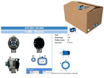 ГЕНЕРАТОР RENAULT 120A ГЕНЕРАТОР BV PSH 
