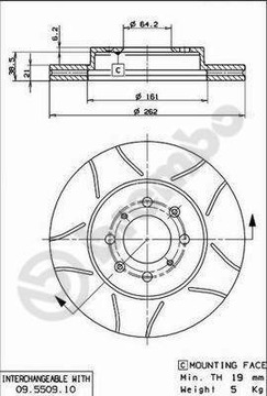 ДИСК ТОРМОЗНОЙ BREMBO 09.5509.75