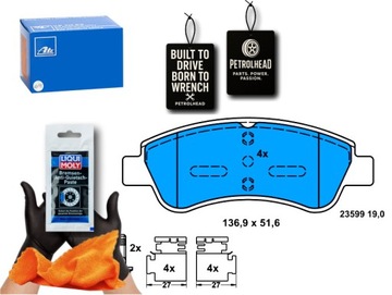 BREMSBELÄGE BREMSEN- VORNE Z DODATKAMI ZE SCHRAUBEN PROWADZ #PETROLHEAD PRO+ KIT3