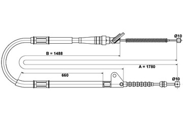 ATE ТРОС ТОРМОЗНОЙ РУЧНОГО ЗАД L TOYOTA CARINA E VI 1.6-2.0D