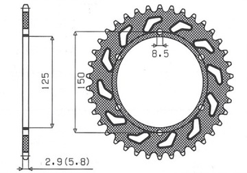 SUNSTAR ЗУБЧАТКА ЗАДНЯЯ 899 40 KTM SX/EXC(JTR897.40)