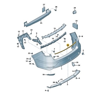 НАКЛАДКА БАМПЕРА ЗАД SEAT LEON 5F9853463A 9B9