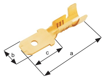 КОНЕКТОР МУЖСКОЙ 6.3 A-2.5 WSUWKA ТИП A PRZEKRÓJ 1-2,5 19,8X6,35X8,2 100 ШТ