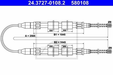 ТРОС ТОРМОЗА РУЧНОГО VW PASSAT 80-88