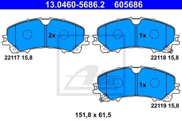 КОЛОДКИ HAM.PRZOD 13.0460-5686.2/ATE