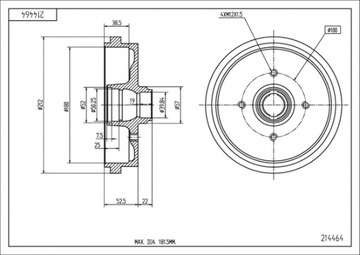 БАРАБАН ТОРМОЗНОЙ HART 214 464