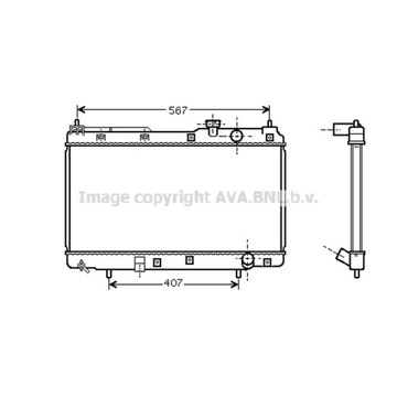 РАДИАТОР, СИСТЕМА ОХЛАЖДЕНИЯ ДВИГАТЕЛЯ AVA QUALITY COOLING HD2175