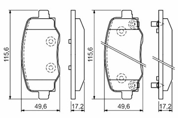 BOSCH КОЛОДКИ ТОРМОЗНЫЕ ЗАД FIAT 500X JEEP COMPASS RENEGADE 1.0-2.0D