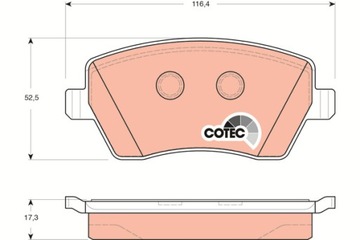 КОЛОДКИ ТОРМОЗНЫЕ - КОМПЛЕКТ COTEC GDB3332