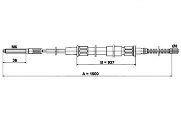 ATE ТРОС ТОРМОЗА РУЧНОГО ЗАД L/P (1500MM) VW GOL